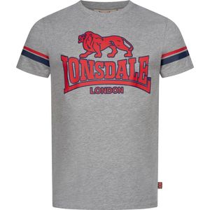 Lonsdale - Methley - T-Shirt - Marl Grey/Navy/Red - Normale Passform