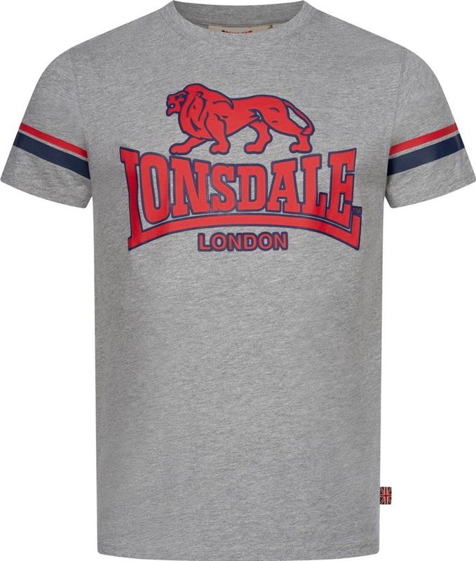 Lonsdale - Methley - T-Shirt - Marl Grey/Navy/Red - Normale Passform