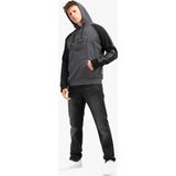 Hoodie - Kangoeroezak - Fleece - Contrasterende Mouwen - Logo Borduring