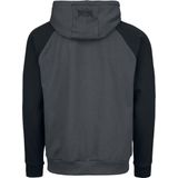 Hoodie - Kangoeroezak - Fleece - Contrasterende Mouwen - Logo Borduring