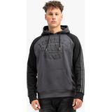Hoodie - Kangoeroezak - Fleece - Contrasterende Mouwen - Logo Borduring