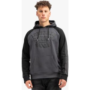 Hoodie - Kangoeroezak - Fleece - Contrasterende Mouwen - Logo Borduring