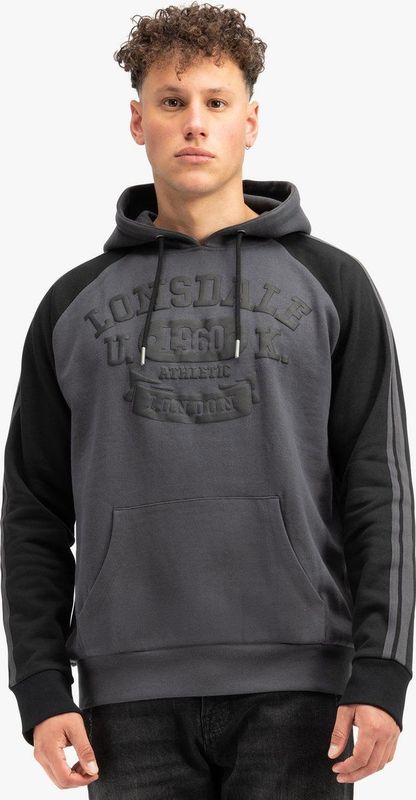 Hoodie - Kangoeroezak - Fleece - Contrasterende Mouwen - Logo Borduring