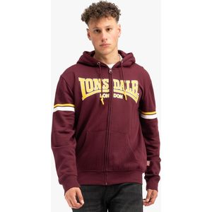 Lonsdale - DARFIELD - Sweatshirt - Oxblood/Geel/Wit - Materiaal: Katoen