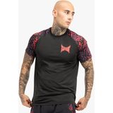 Tapout - Taproot Tee - Funktionsshirt - Zwart/Rood/Aubergine - Normale Pasvorm