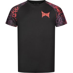 Tapout - Taproot Tee - Funktionsshirt - Zwart/Rood/Aubergine - Normale Pasvorm