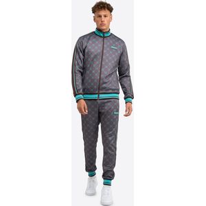 Lonsdale - Slim Fit - Trainingspak - Zwart - Met Ritszakken en All-Over Print