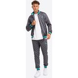 Lonsdale - Slim Fit - Trainingspak - Zwart - Met Ritszakken en All-Over Print
