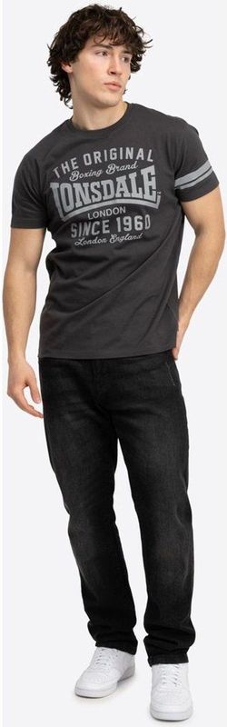 LONSDALE - Shirt 'Winnard' - Antraciet / Lichtgrijs - Nachtkleding