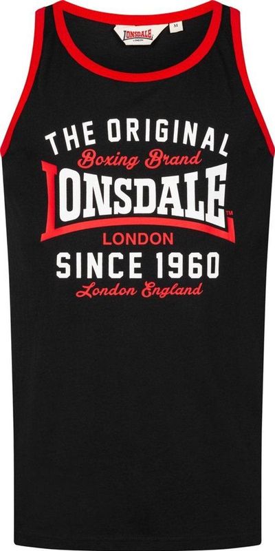 Lonsdale - ANDOVER - T-shirt - Zwart/Rood/Wit - Katoen