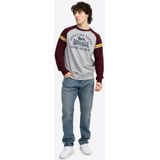 Lonsdale - Bregis - Sweatshirt - Marl Grey/Oxblood/Navy - Normale Passform