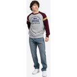 Lonsdale - Bregis - Sweatshirt - Marl Grey/Oxblood/Navy - Normale Passform