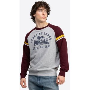 Lonsdale - Bregis - Sweatshirt - Marl Grey/Oxblood/Navy - Normale Passform