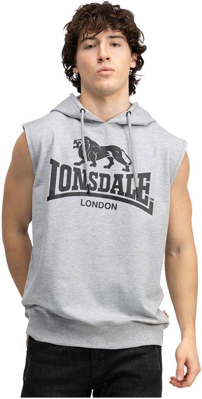 Lonsdale - Bignor - Sweatshirt - Marl Grey/Black - Ärmellos met Kapuze