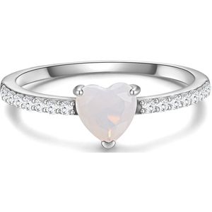 Glanzstücke München Silberring silber, Ring Sterling Silber Mondstein (synth) Zirkonia weiß