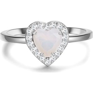 Glanzstücke München - Ring Herz Sterling Silber Mondstein (synth.) in Silber Ringe 1 ct Damen (69.99 € / 1 ct)