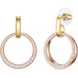 Oorbellen - Roségoud - IJzerlegering - Gepolijst - Dames - Met Glasstenen - Wit