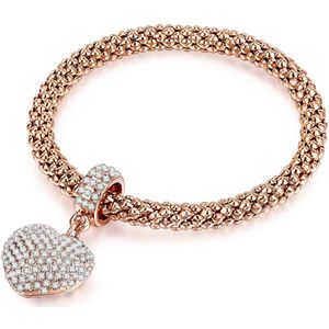 Lulu & Jane - Armband Herz Metall-Legierung Glas in Roségold Armbänder & Armreife 1 ct Damen (29.99 € / 1 ct)