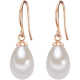 Oorbellen - Roségoud - IJzerlegering - Druppelvormige Schelpparels - 14 Karaat Verguld