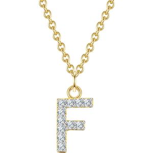 Glanzstücke München - Halsketting - Geelgoud - Ankerketting - Letter F
