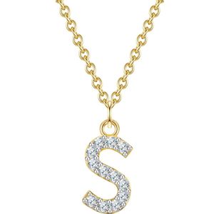 Glanzstücke München - Halsketting - Geelgoud - Ankerketting - Letter S