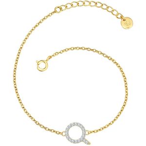 Glanzstücke München - Armband Buchstabe R Sterling Silber Zirkonia in Gelbgold Armbänder & Armreife 1 ct Damen (69.99 € / 1 ct)