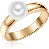 Valero Pearls Silberring gelbgold, mit Süßwasser-Zuchtperle