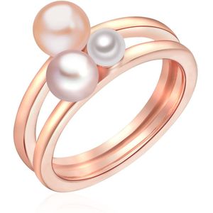 Lulu Jane - Parel Ring - Roségoud - Sterling Zilver - Gekweekte Zoetwaterparels
