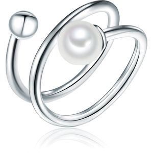Lulu Jane - Parel Ring - Zilver - Gekweekte Zoetwaterparels