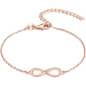 Lulu Jane - Ankerarmband - Roségoud - Sterling Zilver - Infinity Motief - 16 cm