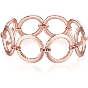 Lulu Jane - Schakelarmband - Roségoud - 20 cm - Met Swarovski Kristallen
