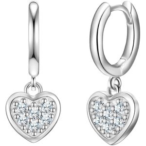 Glanzstücke München - Creolen Herz aus Sterling Silber in Silber mit Zirkonia 1 ct Damen (50.99 € / 1 ct)