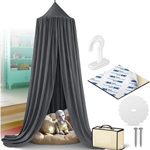 Baldachin Kinderzimmer Betthimmel babybett für Schlafzimmer Inkl. Aufbewahrungstasche ohne Bohren Saumlänge ca. 270cm Moskitonetz Insektennetz