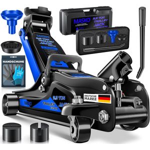 MASKO - Hydraulische Vlakke Hefhoogte Garagekrik - Blauw - 2.5 Ton
