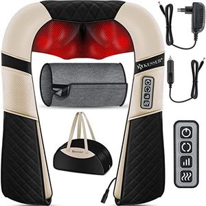 KESSER® Nekmassageapparaat Shiatsu massageapparaat incl. zak schouder rugmassageapparaat massage met warmte met 3D-massage spierpijnverlichting nek, rug, schouders, benen, voeten