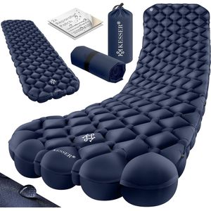 Camping Mattress, Sleeping Mat, Inflatable Air Mattress, Camping Mat incl. Carry Bag, Outdoor Ultralight Foldable Sleeping Mat (with Repair Kit) Load Capacity: 200 kg, navy blue