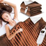 KESSER - Elektrische Warmtedeken - Bruin - 160x120cm - 9 Temperatuurstanden - Automatische Uitschakeling