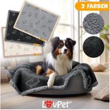 Wasserdichte Hundedecke Sherpa Fleece Haustier Decke + 3x Spielzeugknochen maschinenwaschbar beidseitiger Sofabezug-Schutz Schwarz / xxl (203 x 152
