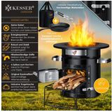 KESSER Feuerstelle, Raketenofen aus Gusseisen mit Tragetasche Dutch Oven BBQ Holzofen