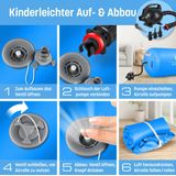 KESSER - Airtrack Turnmat - Opblaasbare Gymnastiek Rol - Blauw - PVC - Inclusief Elektrische Luchtpomp