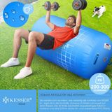 KESSER - Airtrack Turnmat - Opblaasbare Gymnastiek Rol - Blauw - PVC - Inclusief Elektrische Luchtpomp