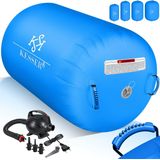 KESSER - Airtrack Turnmat - Opblaasbare Gymnastiek Rol - Blauw - PVC - Inclusief Elektrische Luchtpomp