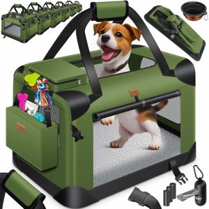 LOVPET® Hundebox Hundetransportbox faltbar Inkl.Hundenapf Transporttasche Hundetasche Transportbox für Haustiere, Hunde und Katzen Haustiertransportbox
