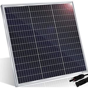 KESSER® zonnepaneel monokristallijn zonnepaneel zonnepaneel - 100W 18 V voor 12 V accu's, fotovoltaïsch - zonnecel zonnesysteem PV-systeem solar voor caravans, camping, balkon, tuinhuisjes