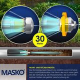 Masko - Premium Rohrreinigungsschlauch Set Abflussreiniger 200 bar inkl. Tasche 3 Adapter 2 Düsen + rotierend kompatibel mit Kärcher 30m / Schwarz