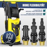 Masko - Premium Rohrreinigungsschlauch Set Abflussreiniger 200 bar inkl. Tasche 3 Adapter 2 Düsen + rotierend kompatibel mit Kärcher 30m / Schwarz