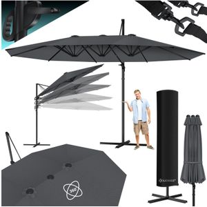 Dubbele parasol - 460x270 cm - kantelbaar -  360° draaibaar - marineblauw