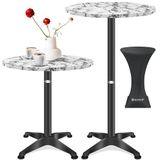 KESSER® 2in1 Stehtisch Bistrotisch Aluminium Edelstahlplatte  höhenverstellbar  70cm / 115cm  Partytisch Tisch  In- & Outdoor  Hochzeit  Empfangstisch  4 Standfüße und Regencover