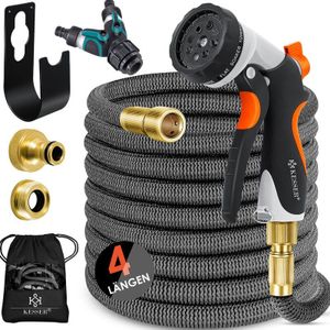 KESSER® Premium flexibele tuinslang verlengd wandhouder waterslang met 3 voudige latexkern rekbare slang schroefverbindingen van hoogwaardig messing Amazon