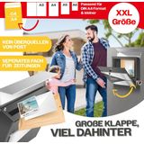 KESSER Briefkasten, mit Zeitungsfach Wandmontage Wandbriefkasten Edelstahl